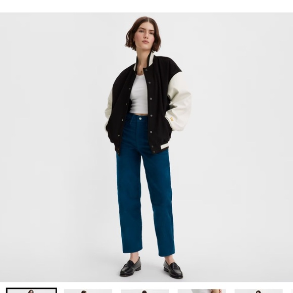 Levis Ribcage Straight Ankle Corduroy Pants in Blue - Picture 2 of 8